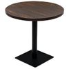 Mesa De Bar Bistró Mdf Y Acero Redonda Fresno Oscuro 80x75 Cm Vidaxl