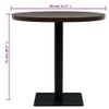 Mesa De Bar Bistró Mdf Y Acero Redonda Fresno Oscuro 80x75 Cm Vidaxl