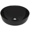 Lavabo Redondo De Cerámica Negro 41,5x13,5 Cm Vidaxl