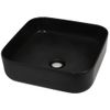 Lavabo Cuadrado De Cerámica Negro 38x38x13,5 Cm Vidaxl