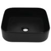 Lavabo Cuadrado De Cerámica Negro 38x38x13,5 Cm Vidaxl