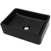 Lavabo De Cerámica Rectangular Negro 41x30x12 Cm Vidaxl