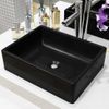 Lavabo De Cerámica Rectangular Negro 41x30x12 Cm Vidaxl