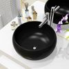 Lavabo Redondo De Cerámica Negro 40x15 Cm Vidaxl