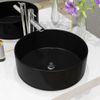 Lavabo Redondo De Cerámica Negro 40x15 Cm Vidaxl