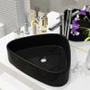 Lavabo Triangular De Cerámica Negro 50,5x41x12 Cm Vidaxl