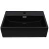 Lavabo Con Orificio Para Grifo Cerámica Negro 51,5x38,5x15 Cm Vidaxl