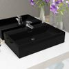 Lavabo Con Orificio Para Grifo Cerámica 76x42,5x14,5 Cm Negro Vidaxl