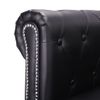 Sofá Chesterfield En Forma De L Cuero Sintético Negro Vidaxl