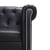 Sofá Chesterfield En Forma De L Cuero Sintético Negro Vidaxl