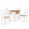 Juego De Comedor De Mdf Y Madera De Caucho 5 Piezas Blanco Vidaxl