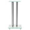 Soportes Altavoz Vidrio Templado Diseño 2 Pilares Plata 2 Uds Vidaxl