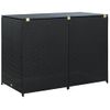 Cobertizo Doble Contenedor Basura Ratán Negro 148x80x111cm Vidaxl