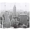 Biombo Divisor Plegable 228x170 Cm Nueva York Blanco Y Negro Vidaxl