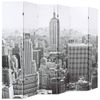 Biombo Divisor Plegable 228x170 Cm Nueva York Blanco Y Negro Vidaxl