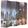 Biombo Divisor Plegable 228x170 Cm Nueva York De Noche Vidaxl