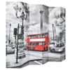 Biombo Divisor Plegable 228x170 Cm Bus Londres Blanco Y Negro Vidaxl