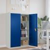 Mueble De Oficina De Metal Gris Y Azul 90x40x140 Cm Vidaxl