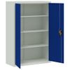 Mueble De Oficina De Metal Gris Y Azul 90x40x140 Cm Vidaxl