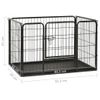 Corral Para Perros Cachorros Acero 91,5x59x61 Cm Vidaxl