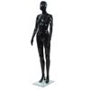 Maniquí De Mujer Completo Base De Vidrio Negro Brillante 175 Cm Vidaxl