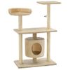 Rascador Para Gatos Con Postes Rascadores De Sisal 95 Cm Beige Vidaxl