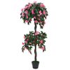 Planta Artificial Azalea Con Maceta 155 Cm Verde Y Rosa Vidaxl