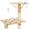 Rascador Para Gatos Con Poste De Sisal 138 Cm Huellas Beige Vidaxl