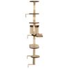 Rascador De Gato De Pared Postes De Sisal 194 Cm Beige Y Marrón Vidaxl