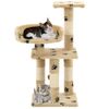 Rascador Para Gatos Poste De Sisal 65 Cm Huellas Beige Vidaxl