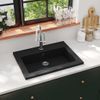 Lavabo De Granito Negro 600x450x120 Mm Vidaxl