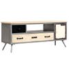 Mueble Para Tv De Madera De Mango Maciza Y Acero 120x30x45 Cm Vidaxl