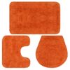 Conjunto De Alfombrillas De Baño De Tela 3 Piezas Naranja Vidaxl