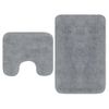 Conjunto De Alfombras De Baño De Tela 2 Piezas Gris Vidaxl