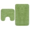 Conjunto De Alfombrillas De Baño De Tela 2 Piezas Verde Vidaxl