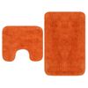 Conjunto De Alfombrillas De Baño De Tela 2 Piezas Naranja Vidaxl