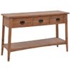 Mesa Consola De Madera De Abeto Maciza Marrón 126x40x77,5 Cm Vidaxl