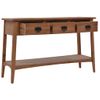 Mesa Consola De Madera De Abeto Maciza Marrón 126x40x77,5 Cm Vidaxl