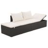 Cama De Jardín 195x60 Cm Ratán Sintético Negro Vidaxl