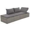 Cama De Jardín 195x60 Cm Ratán Sintético Gris Vidaxl