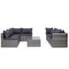 Set De Muebles De Jardín 8 Pzas Y Cojines Ratán Sintético Gris Vidaxl