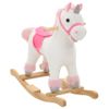 Unicornio Balancín De Peluche Blanco Y Rosa 65x32x58 Cm Vidaxl