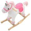 Unicornio Balancín De Peluche Blanco Y Rosa 65x32x58 Cm Vidaxl