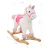 Unicornio Balancín De Peluche Blanco Y Rosa 65x32x58 Cm Vidaxl