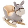 Burro Balancín De Peluche Con Respaldo Gris 60x32x55 Cm Vidaxl