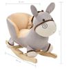 Burro Balancín De Peluche Con Respaldo Gris 60x32x55 Cm Vidaxl