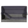 Cama De Jardín Con Toldo 205x62 Cm Ratán Sintético Gris Vidaxl