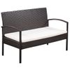 Set Muebles De Jardâ¨âªn 5 Piezas Y Cojines Ratâ¨â¢n Sintâ¨â¦tico Marrâ¨â®n