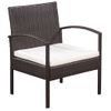 Set Muebles De Jardâ¨âªn 5 Piezas Y Cojines Ratâ¨â¢n Sintâ¨â¦tico Marrâ¨â®n