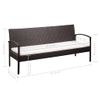 Set Muebles De Jardâ¨âªn 5 Piezas Y Cojines Ratâ¨â¢n Sintâ¨â¦tico Marrâ¨â®n